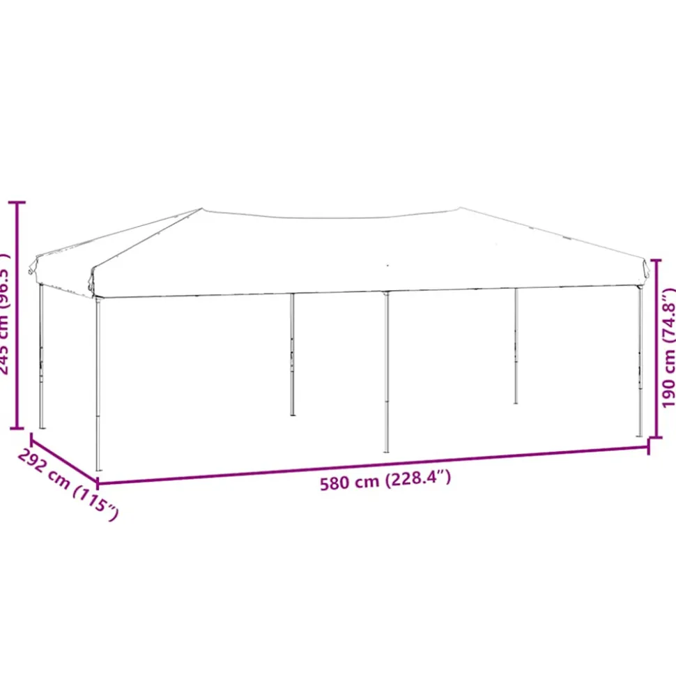 VIDAXL - Tente de réception pliable avec parois anthracite 3x6 m