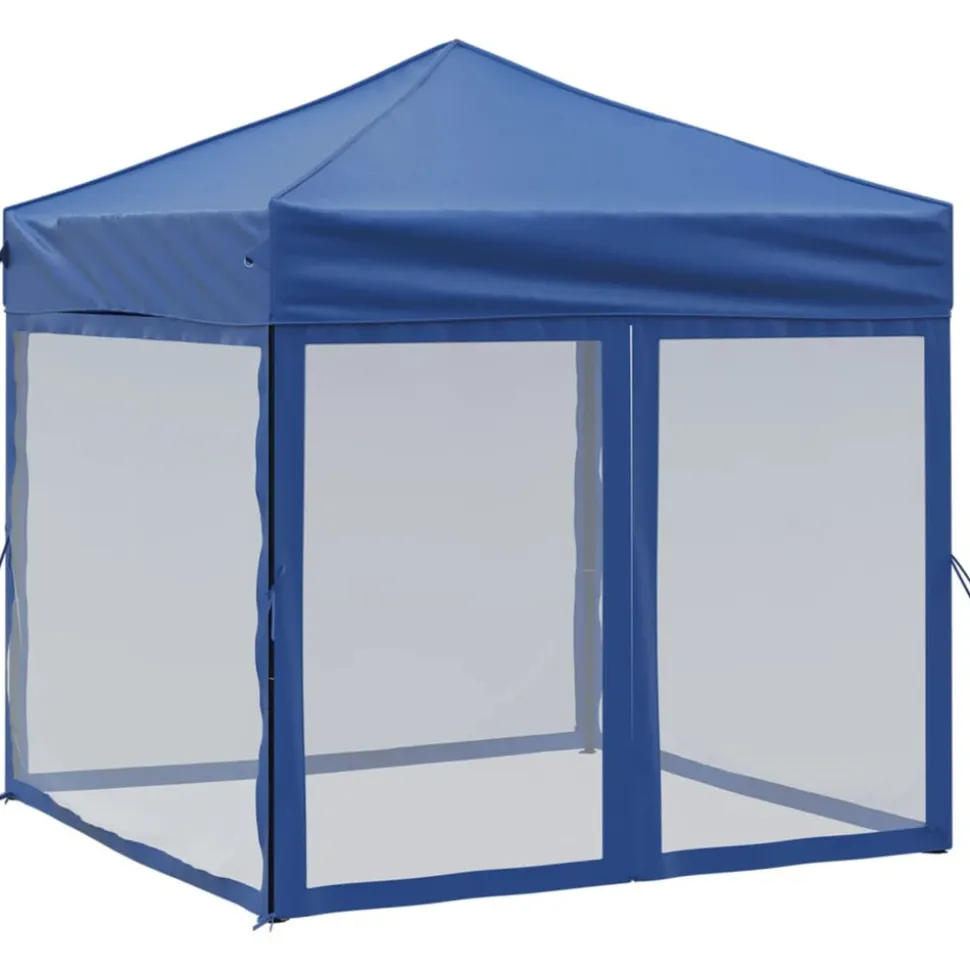 VIDAXL - Tente de réception pliable avec parois bleu 2x2 m