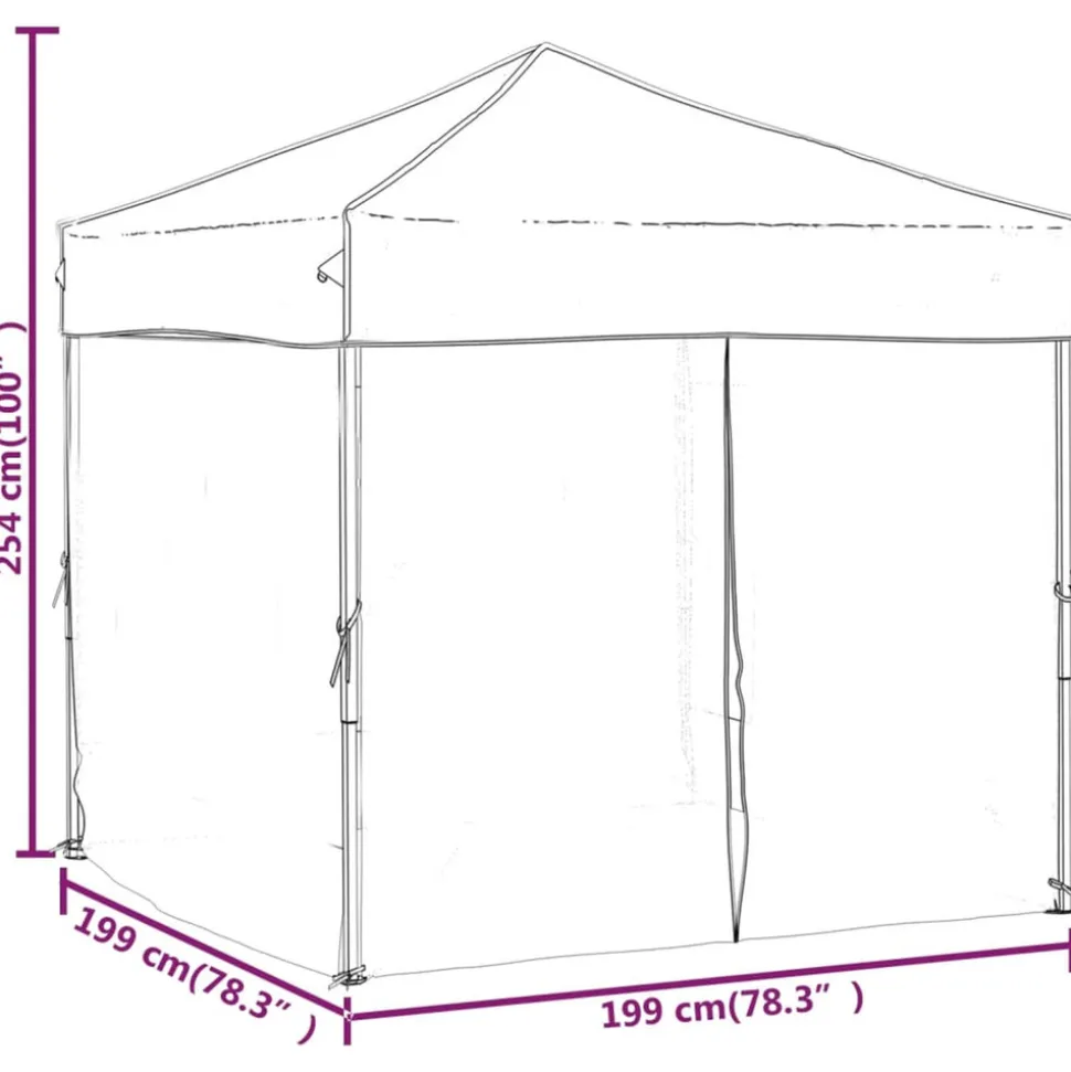 VIDAXL - Tente de réception pliable avec parois bleu 2x2 m
