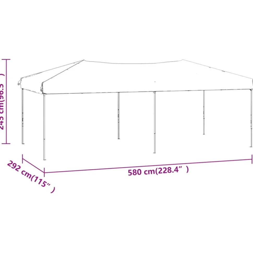 VIDAXL - Tente de réception pliable taupe 3x6 m