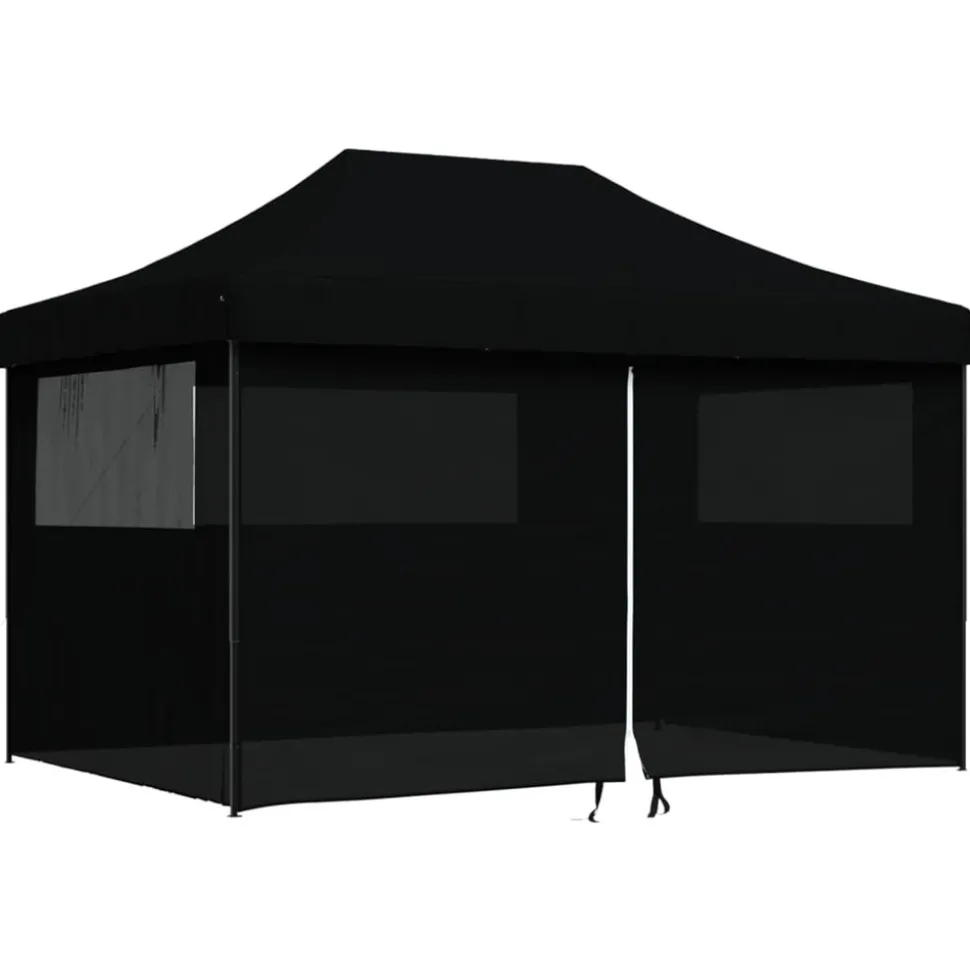 VIDAXL - Tente de réception pliable escamotable 4 parois latérales noir