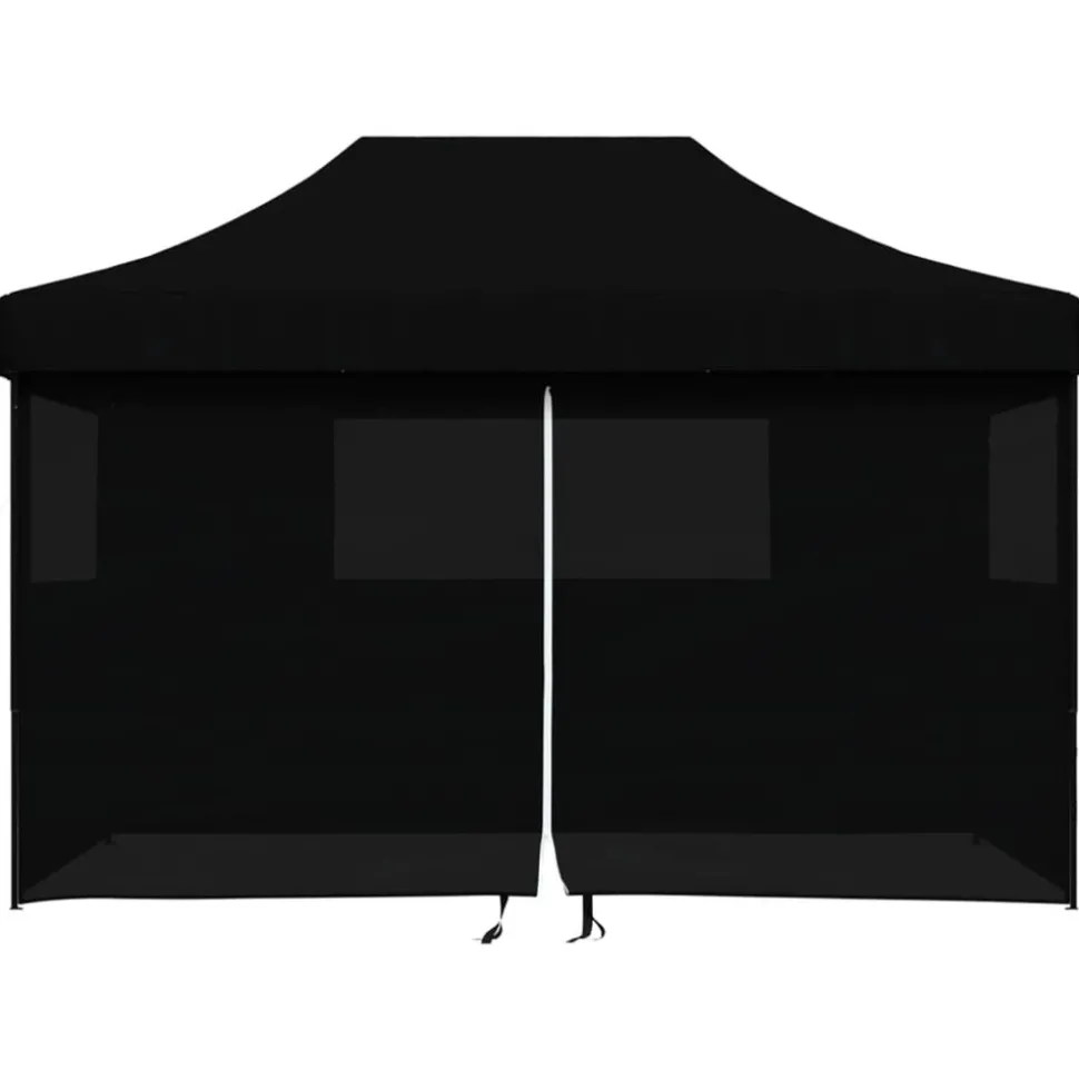 VIDAXL - Tente de réception pliable escamotable 4 parois latérales noir