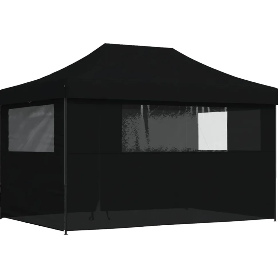 VIDAXL - Tente de réception pliable escamotable 4 parois latérales noir