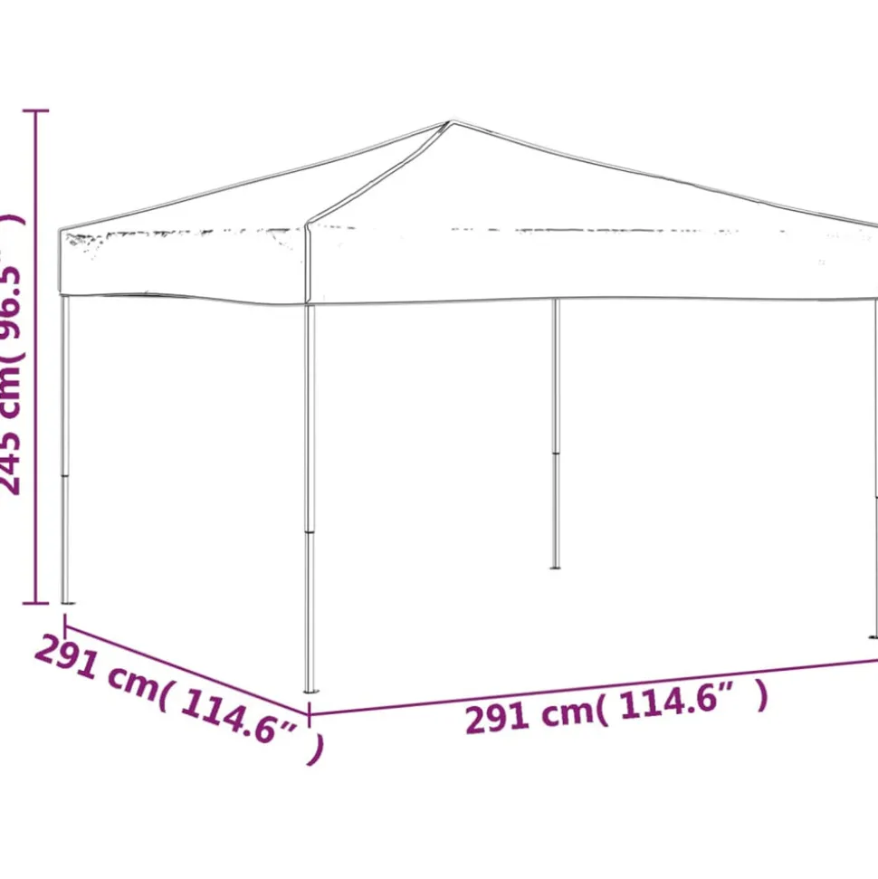 VIDAXL - Tente de réception pliable crème 3x3 m