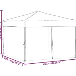 VIDAXL - Tente de réception pliable avec parois blanc 3x3 m