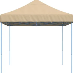 VIDAXL - Tente de réception pliable escamotable beige 410x279x315 cm