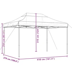 VIDAXL - Tente de réception pliable escamotable beige 410x279x315 cm