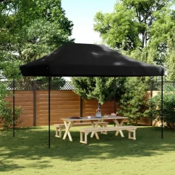 VIDAXL - Tente de réception pliable escamotable noir 410x279x315 cm