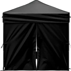 VIDAXL - Tente de réception pliable avec parois noir 2x2 m