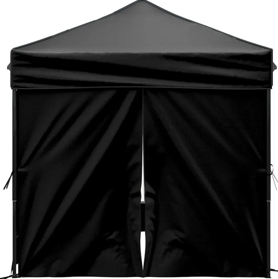 VIDAXL - Tente de réception pliable avec parois noir 2x2 m