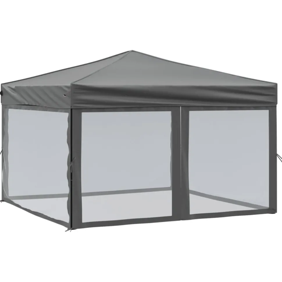 VIDAXL - Tente de réception pliable avec parois anthracite 3x3 m