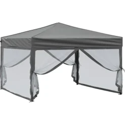 VIDAXL - Tente de réception pliable avec parois anthracite 3x3 m