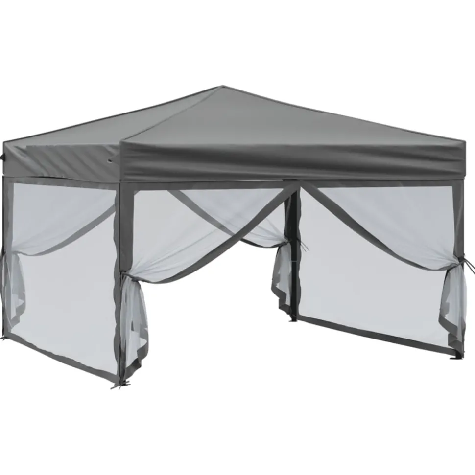 VIDAXL - Tente de réception pliable avec parois anthracite 3x3 m