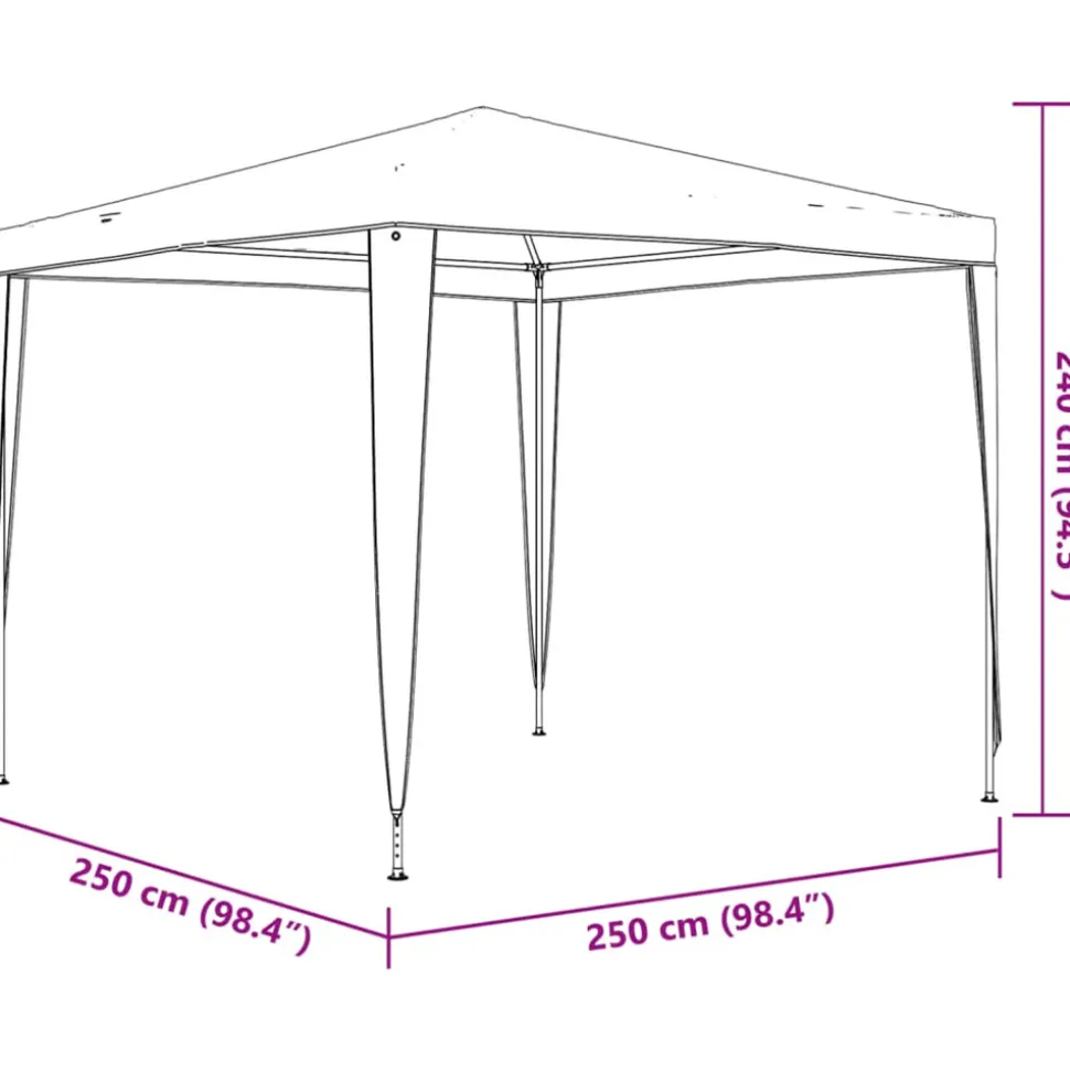 VIDAXL - Tente de réception professionnelle 2,5x2,5 m anthracite 90 g/m²