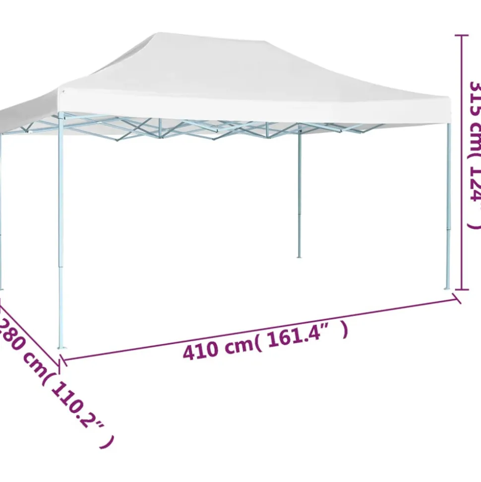 VIDAXL - Tente de réception pliable professionnelle 280x410x315 cm acier blanc