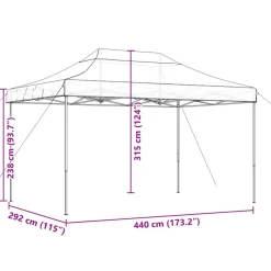 VIDAXL - Tente de réception pliable escamotable taupe 440x292x315 cm