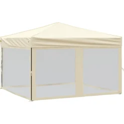 VIDAXL - Tente de réception pliable avec parois crème 3x3 m