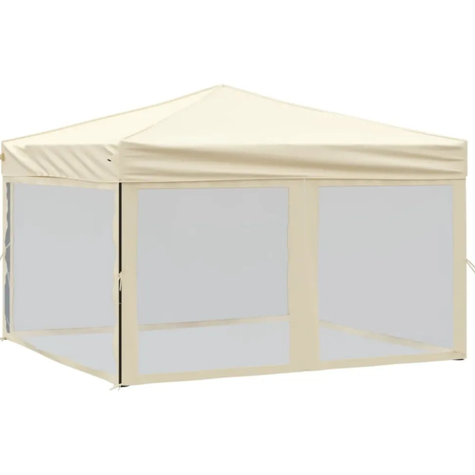 VIDAXL - Tente de réception pliable avec parois crème 3x3 m