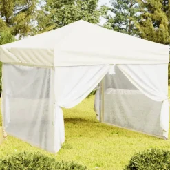 VIDAXL - Tente de réception pliable avec parois crème 3x3 m