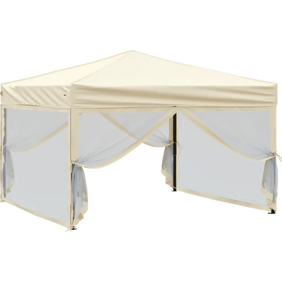 VIDAXL - Tente de réception pliable avec parois crème 3x3 m