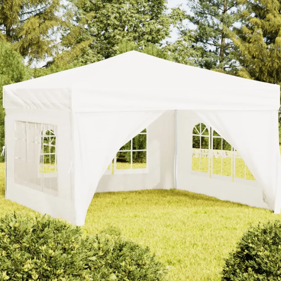 VIDAXL - Tente de réception pliable avec parois blanc 3x3 m