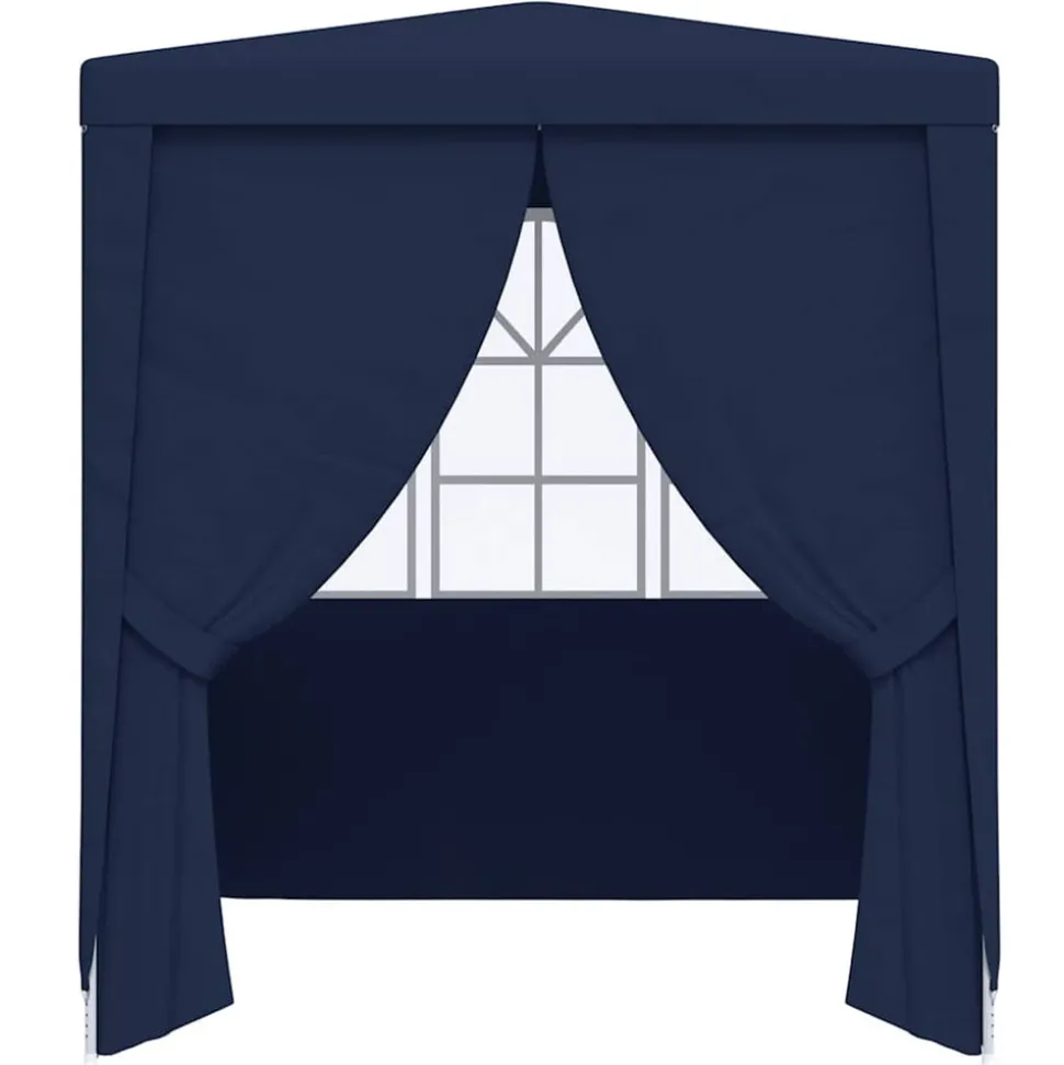 VIDAXL - Tente de réception avec parois latérales 2x2 m bleu 90 g/m²