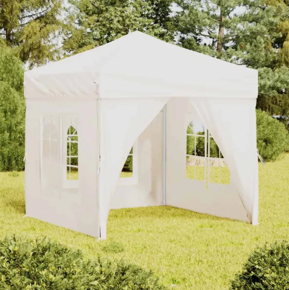 VIDAXL - Tente de réception pliable avec parois blanc 2x2 m