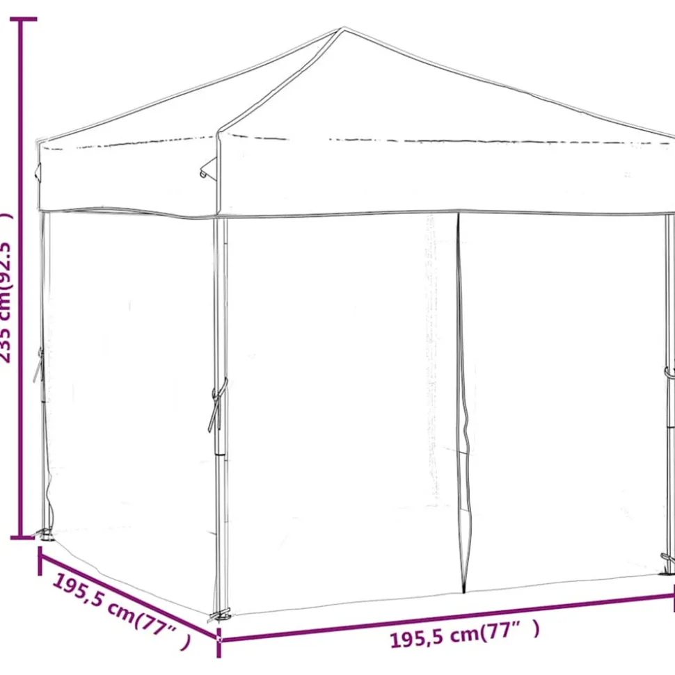 VIDAXL - Tente de réception pliable avec parois blanc 2x2 m