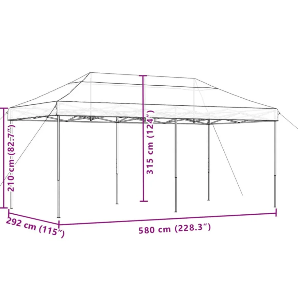 VIDAXL - Tente de réception pliable escamotable beige 580x292x315 cm