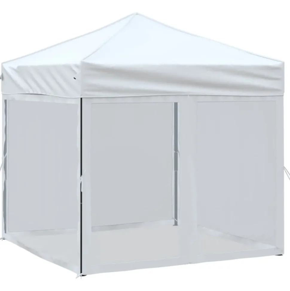 VIDAXL - Tente de réception pliable avec parois blanc 2x2 m