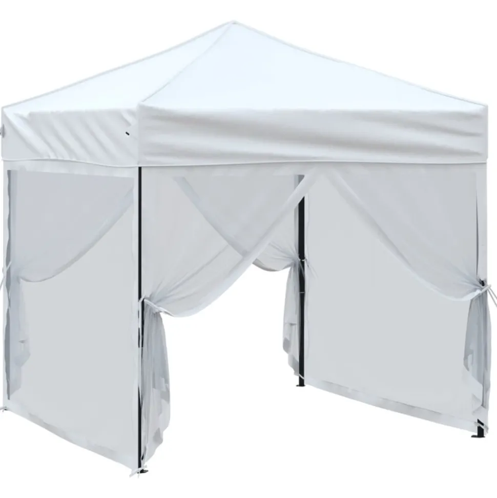 VIDAXL - Tente de réception pliable avec parois blanc 2x2 m