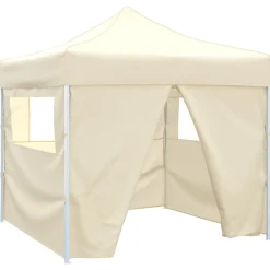 VIDAXL - Tente pliable avec 4 parois crème 3 x 3 m