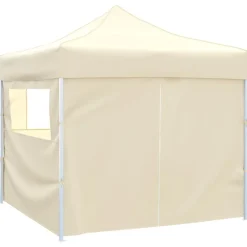 VIDAXL - Tente pliable avec 4 parois crème 3 x 3 m
