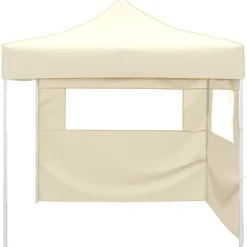 VIDAXL - Tente pliable avec 2 parois 291x291x315 cm crème