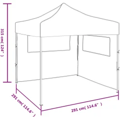 VIDAXL - Tente pliable avec 2 parois 291x291x315 cm crème