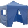 VIDAXL - Tente pliable avec 4 parois bleu 3 x 3 m