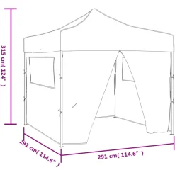 VIDAXL - Tente pliable verte 3 x 3 m avec 4 parois