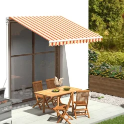 VIDAXL - Tissu de remplacement pour auvent jaune et orange 3x2,5 m