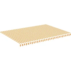 VIDAXL - Tissu de remplacement pour auvent jaune et blanc 5x3,5 m