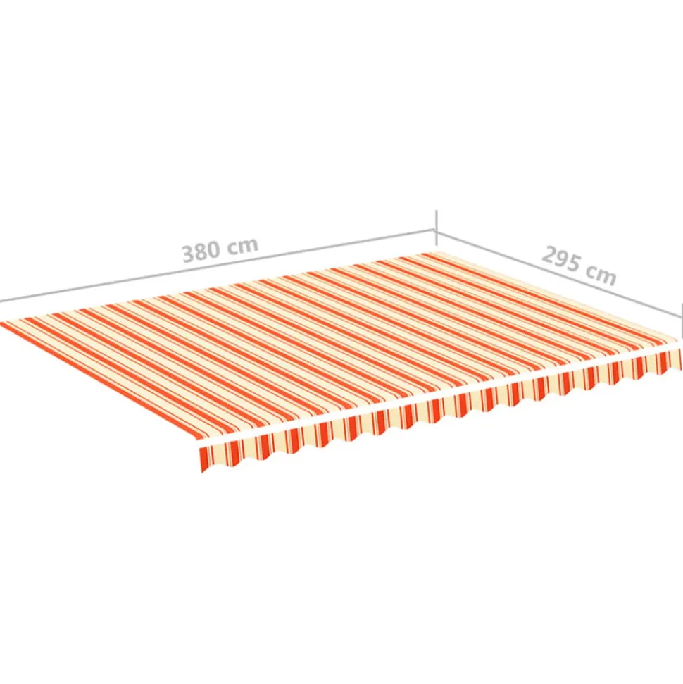 VIDAXL - Tissu de remplacement pour auvent jaune et orange 4x3 m