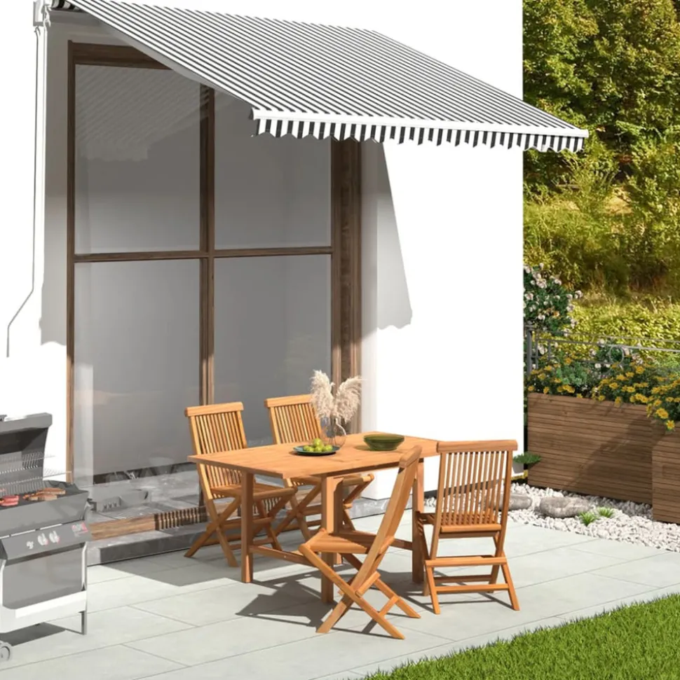 VIDAXL - Tissu de remplacement pour auvent anthracite et blanc 3x2,5 m