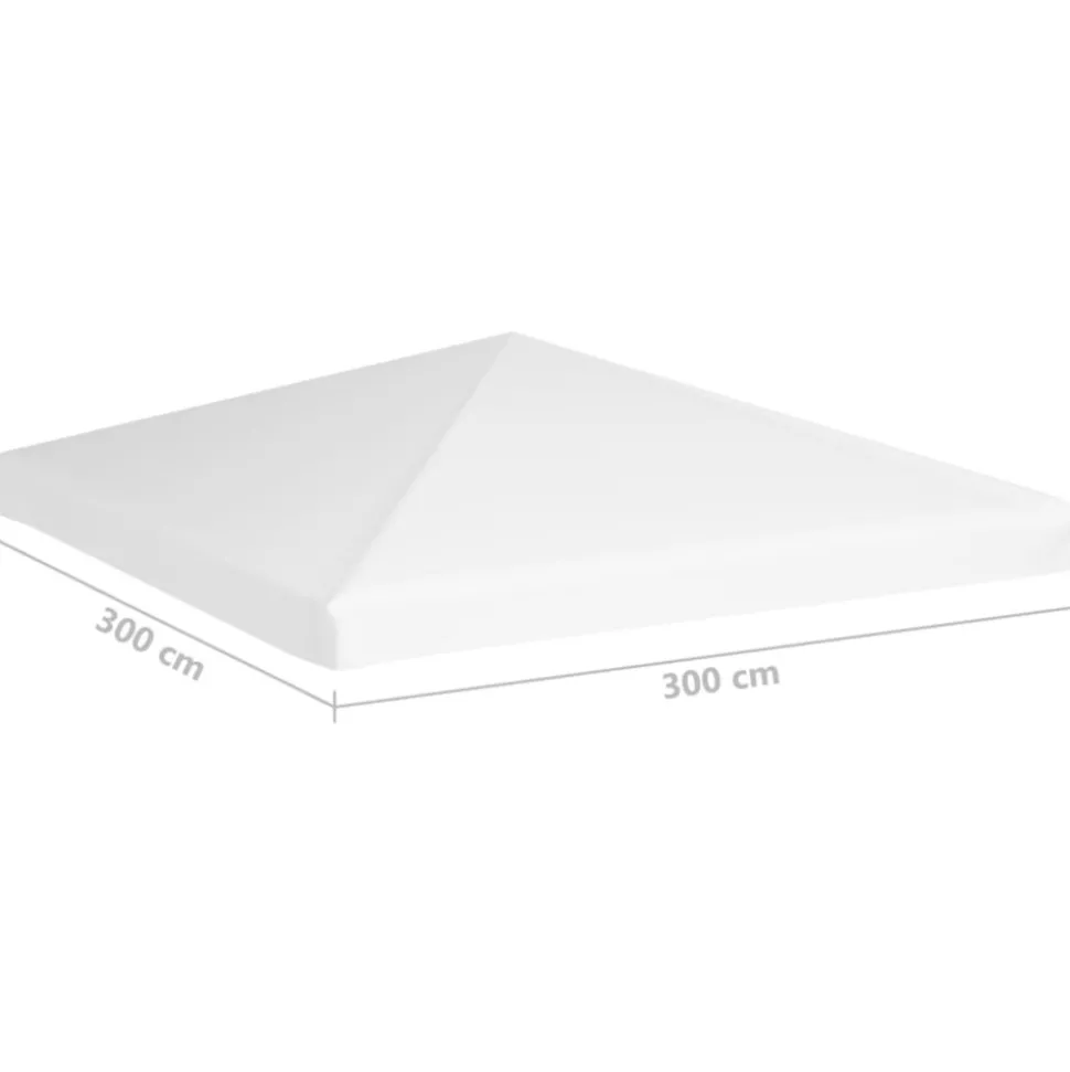 VIDAXL - Toile de toit de belvédère 270 g/m² 3x3 m blanc