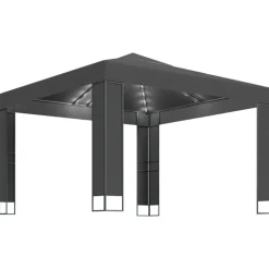 VIDAXL - Tonnelle avec double toit et lumières led 3x3 m anthracite
