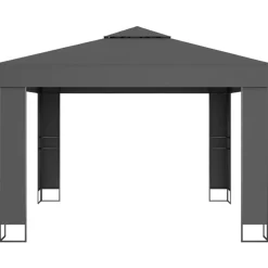 VIDAXL - Tonnelle avec double toit et lumières led 3x3 m anthracite