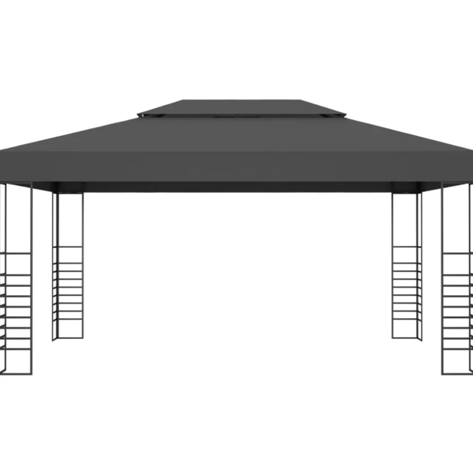 VIDAXL - Tonnelle avec guirlande lumineuse à led 3x4 m anthracite