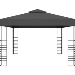 VIDAXL - Tonnelle avec guirlande lumineuse à led 3x4 m anthracite