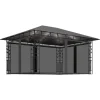 VIDAXL - Tonnelle avec moustiquaire et lumières led 4x3x2,73m anthracite