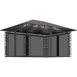 VIDAXL - Tonnelle avec moustiquaire et lumières led 4x3x2,73m anthracite