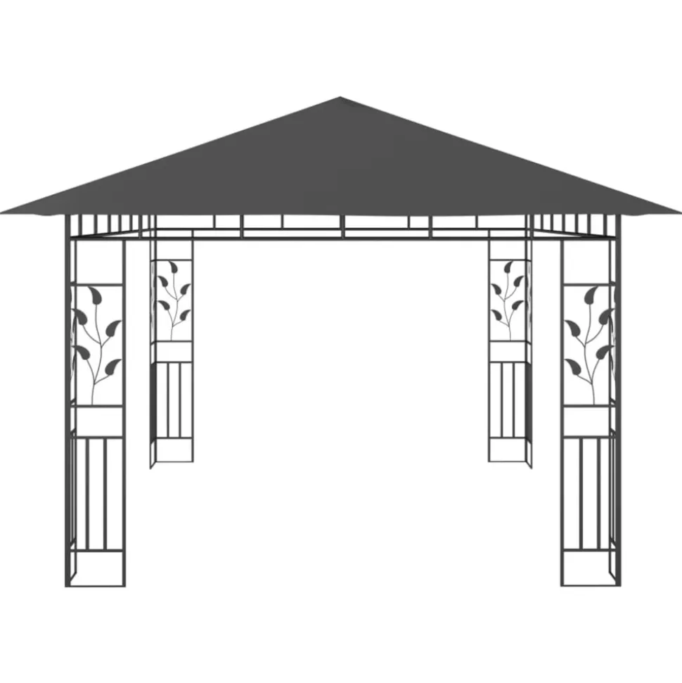 VIDAXL - Tonnelle avec moustiquaire et lumières led 4x3x2,73m anthracite