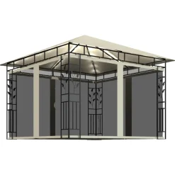 VIDAXL - Tonnelle avec moustiquaire et lumières led 3x3x2,73 m crème